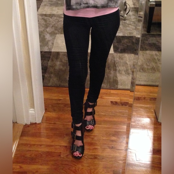 Diesel Melrose Riley Platform Heel Black Leather - Picture 2 of 7